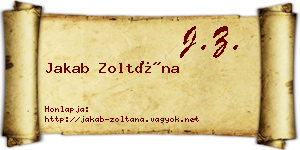 Jakab Zoltána névjegykártya